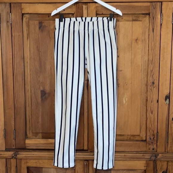 NWT Soft Surroundings Blue & White Striped Cotton Stretch Ankle Pants XS - Picture 8 of 15
